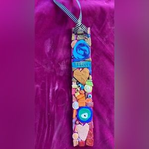 Handmade Polymer Clay Mosaic Art “Believe”   Plaque Original On Wood  12”